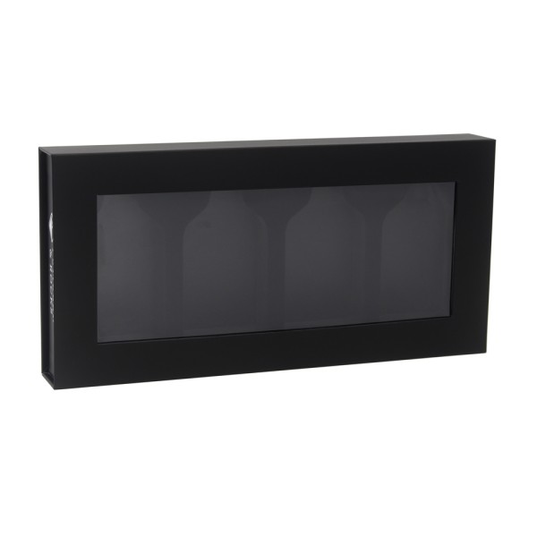 Schwarze Geschenkbox mit PVC-Fenster