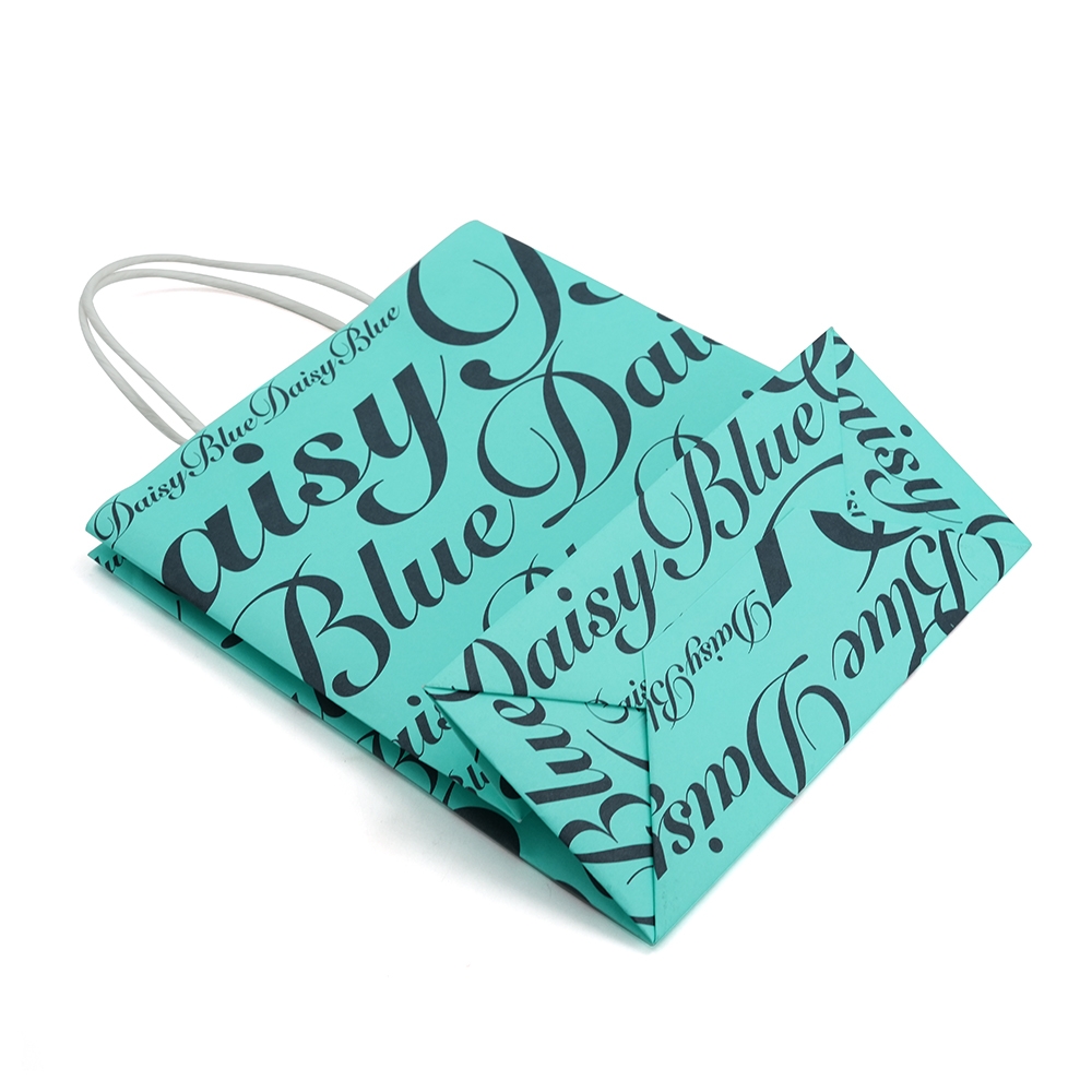 Custom White Kraft Paper Bag with Twisted Handle