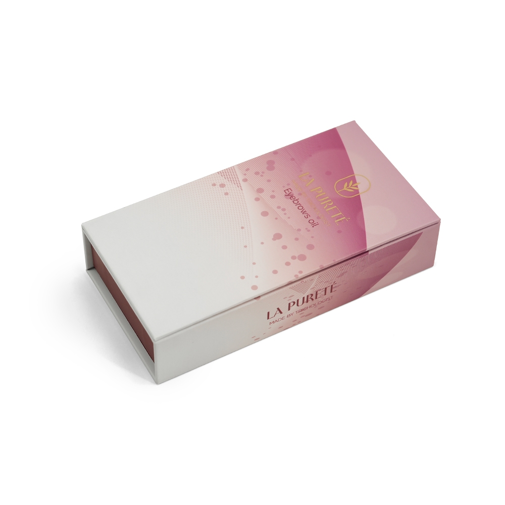 Custom Double Door Opening Rigid Paper Gift Box with Gold Satin Lining