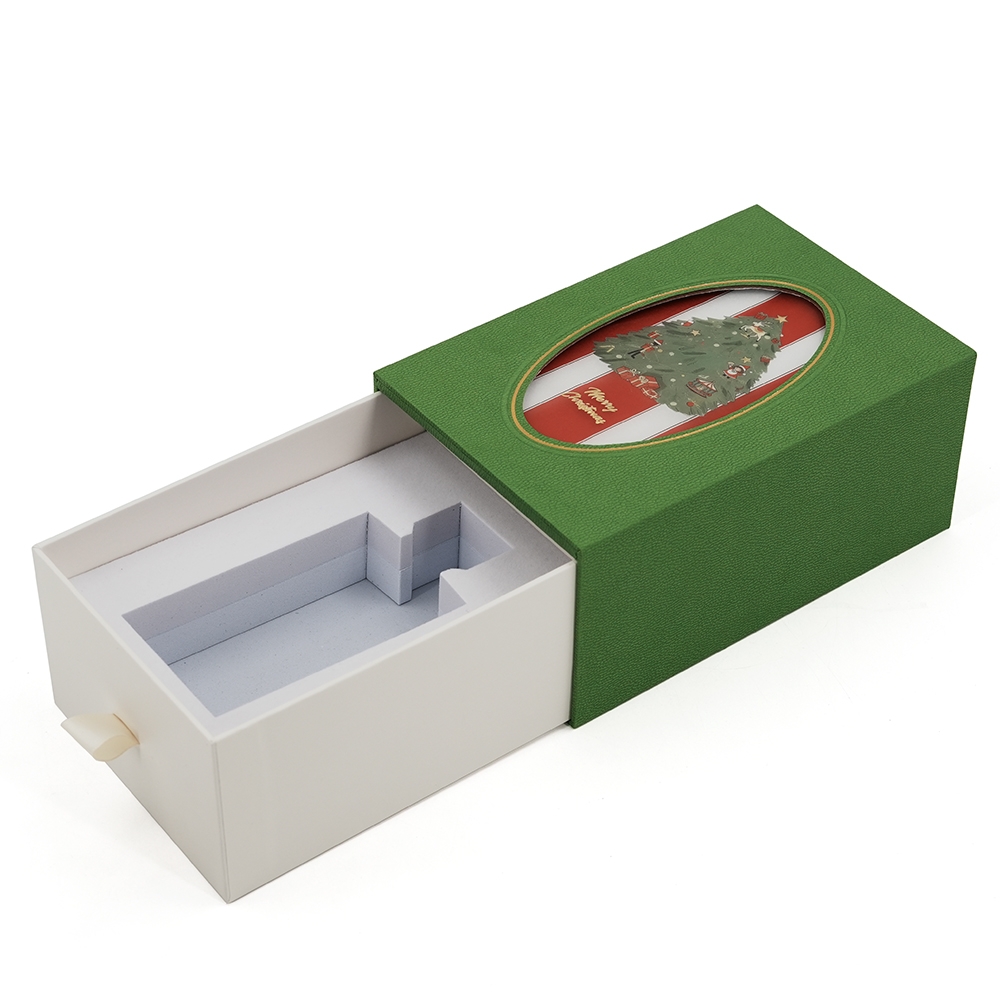 Caja de regalo de perfume navideño con cajón deslizante creativo con gráficos transformados