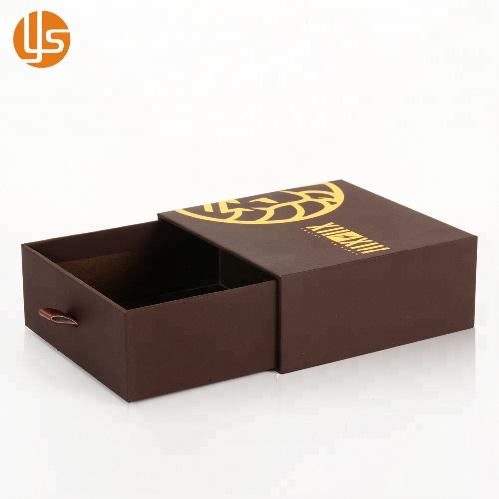 Boîte d'emballage de cadeau de tiroir de papier de carton rigide de logo fait sur commande de luxe en gros
