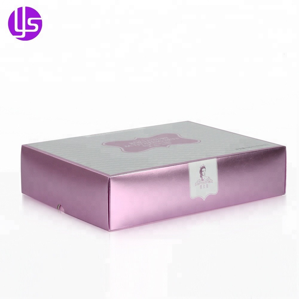 Levante la caja de empaquetado determinada del regalo cosmético de la belleza de la cartulina de papel metálica de la tapa