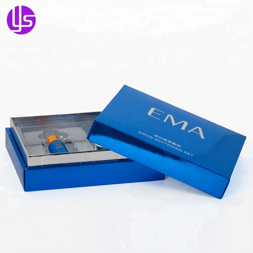 Boîte cosmétique en carton de papier métallique de luxe personnalisé bon marché
