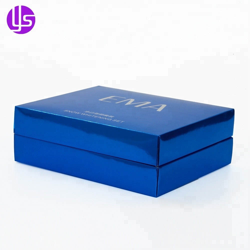 Boîte cosmétique en carton de papier métallique de luxe personnalisé bon marché