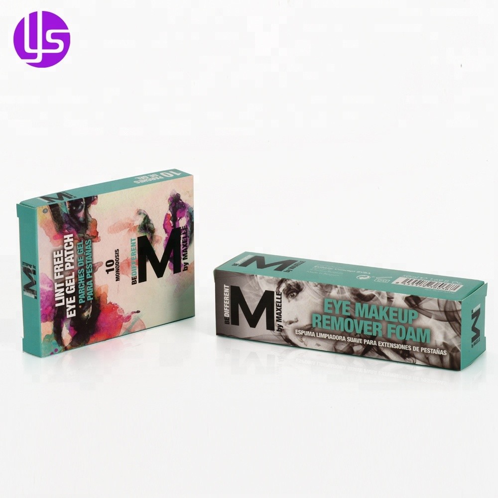 Promotion bon marché Logo personnalisé imprimé couleur petit produit paquet plat carte cosmétique emballage en papier coffret
