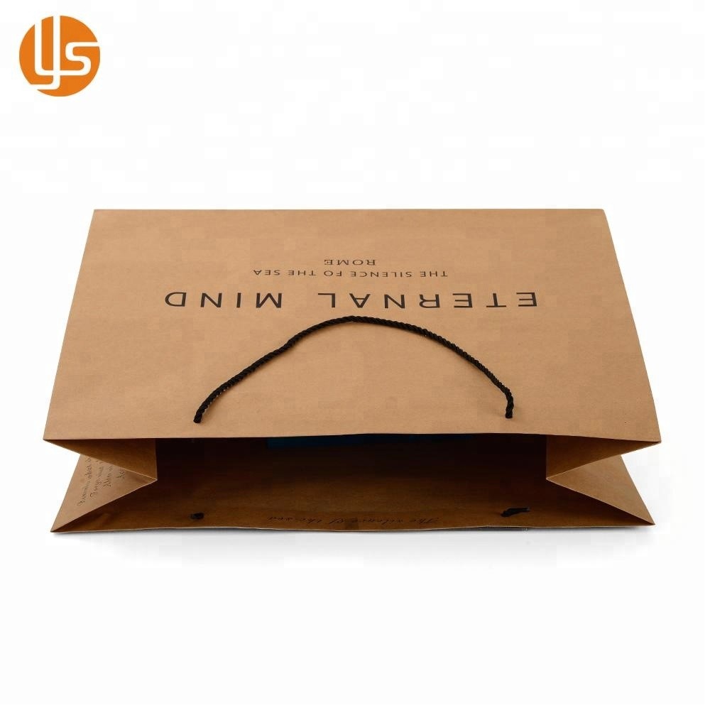 Печатная бумага для покупок, подарок для покупок, изготовленный на заказ коричневый крафт-бумажный мешок