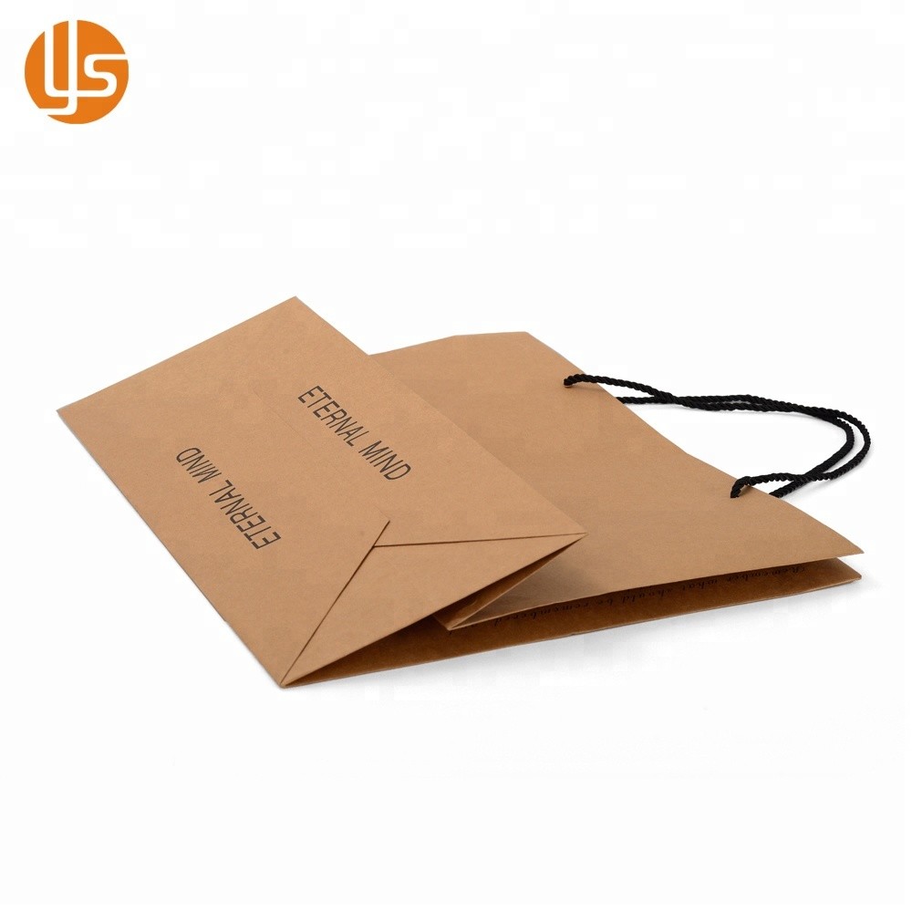 Печатная бумага для покупок, подарок для покупок, изготовленный на заказ коричневый крафт-бумажный мешок