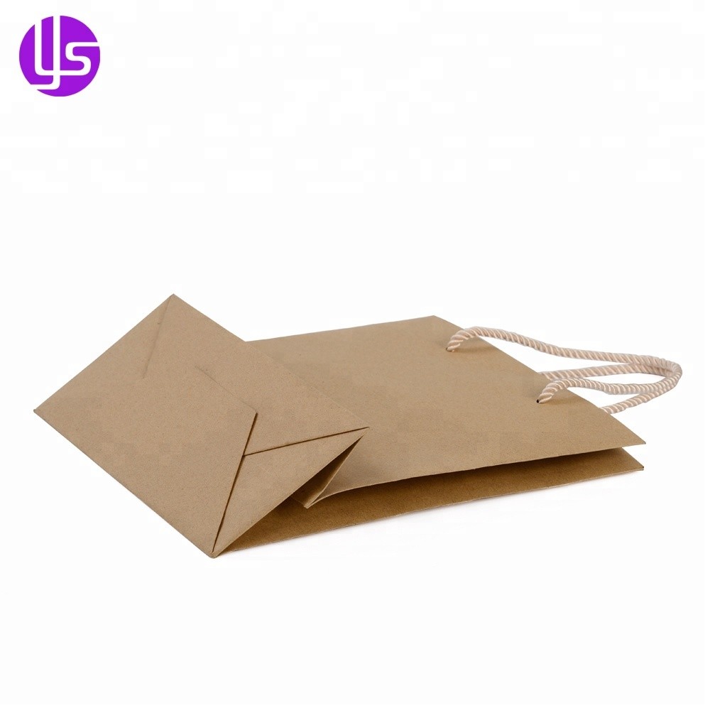 Atacado barato decorar ecologicamente correto pequeno saco de papel artesanal marrom personalizado com alças