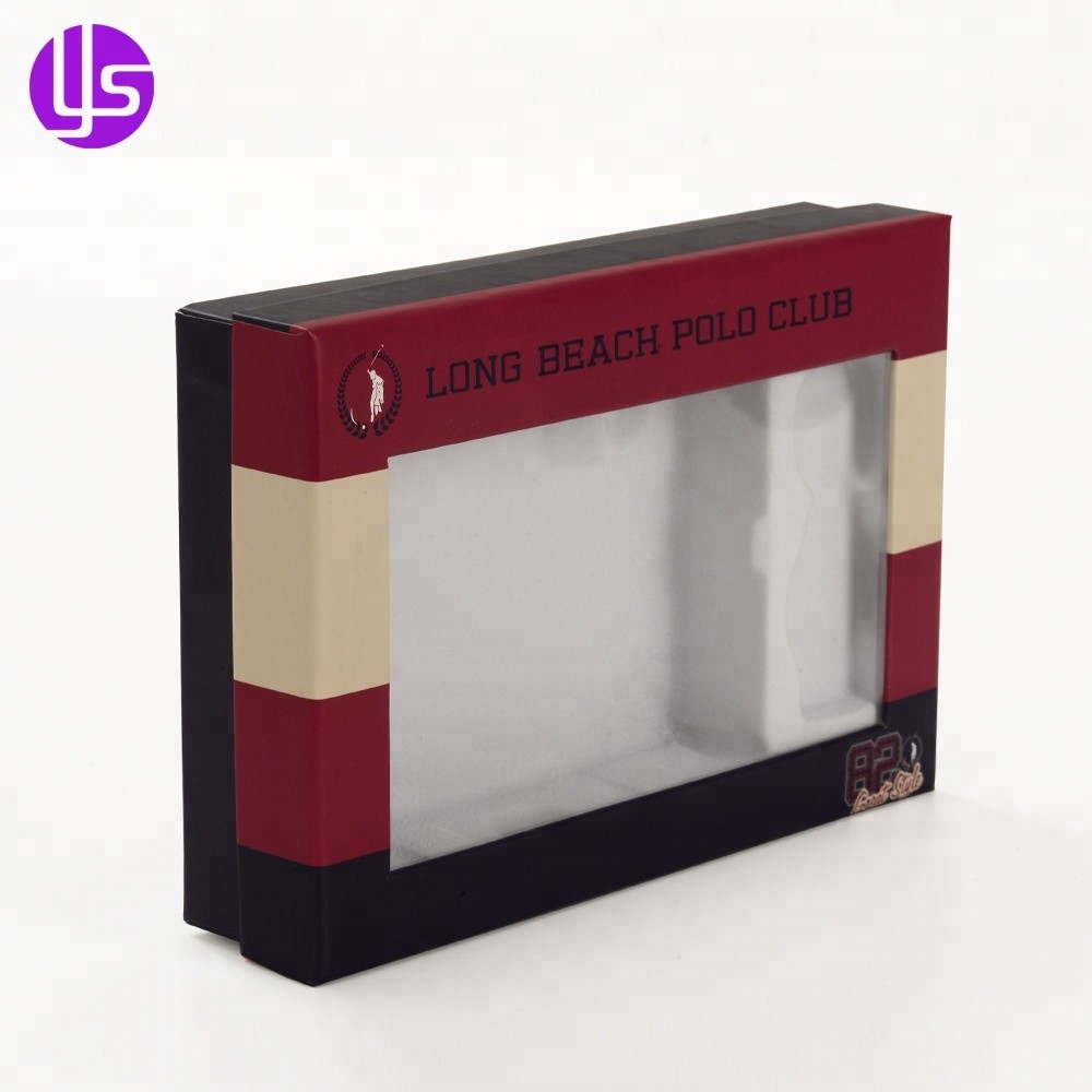 China Printed Recycled Rectangular Hard Cardboard Box with Clear PVC Window