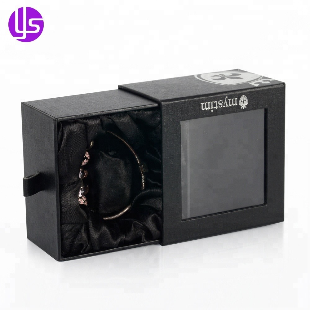 Boîte d'emballage en carton rigide avec fenêtre en Pvc transparent, boîte d'emballage en papier cadeau de luxe noir sur mesure avec fenêtre en Pvc transparent