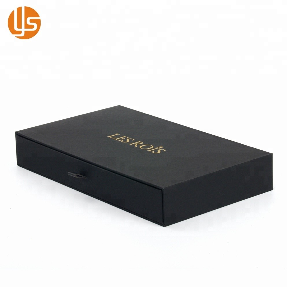 Caja de regalo de papel de embalaje del cajón de estampado en caliente del oro rígido de la cartulina del logotipo personalizado de lujo del fabricante de China