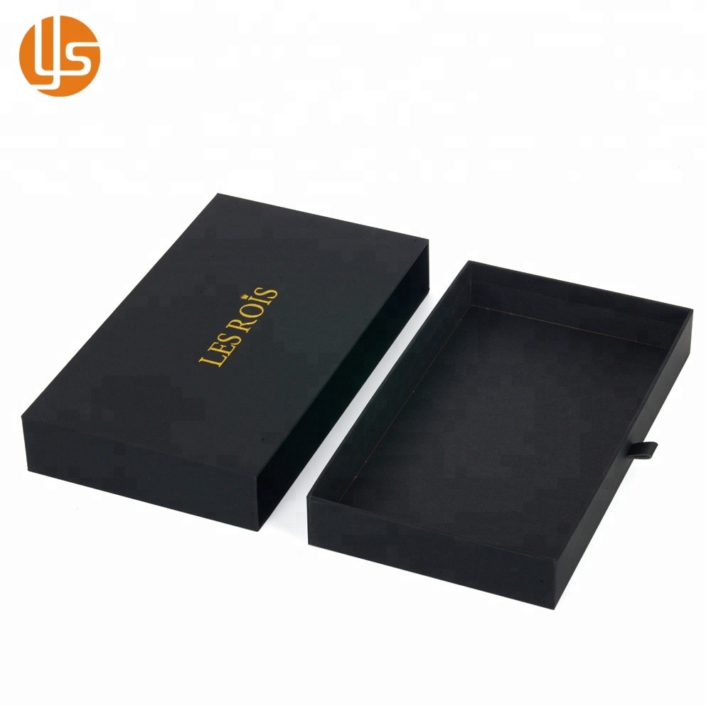 China Manufacturer Luxury Custom Logo Rigid Cardboard Gold Hot Stamping Drawer Packaging Paper Gift Box