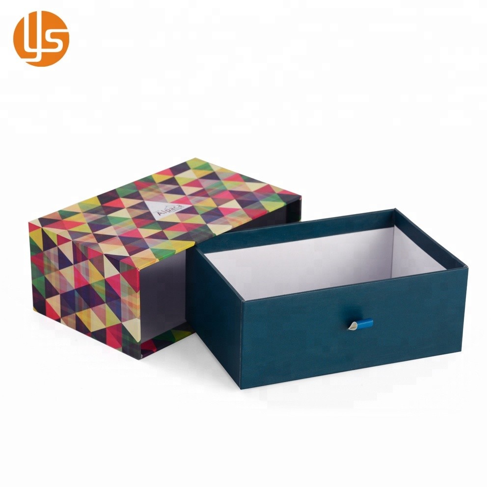 Роскошный изготовленный на заказ небольшой жесткий картонный выдвижной ящик для бумаги подарочная упаковочная коробка