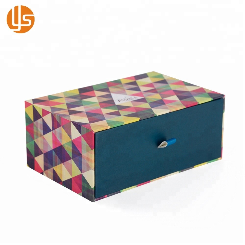 Luxury Custom Printed Small Rigid Cardboard Sliding Drawer Paper Gift Packaging Box
