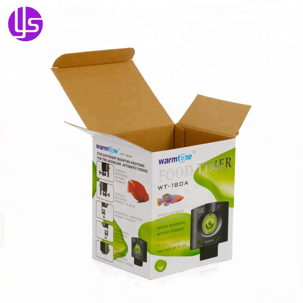 Producto electrónico pequeño con impresión de marca personalizada, caja de papel laminado brillante con embalaje corrugado fulte de 3 capas E