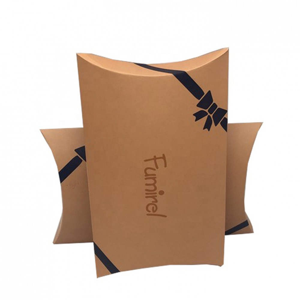 Eco Friendly High Quality Custom Kraft Paper Pillow packaging box