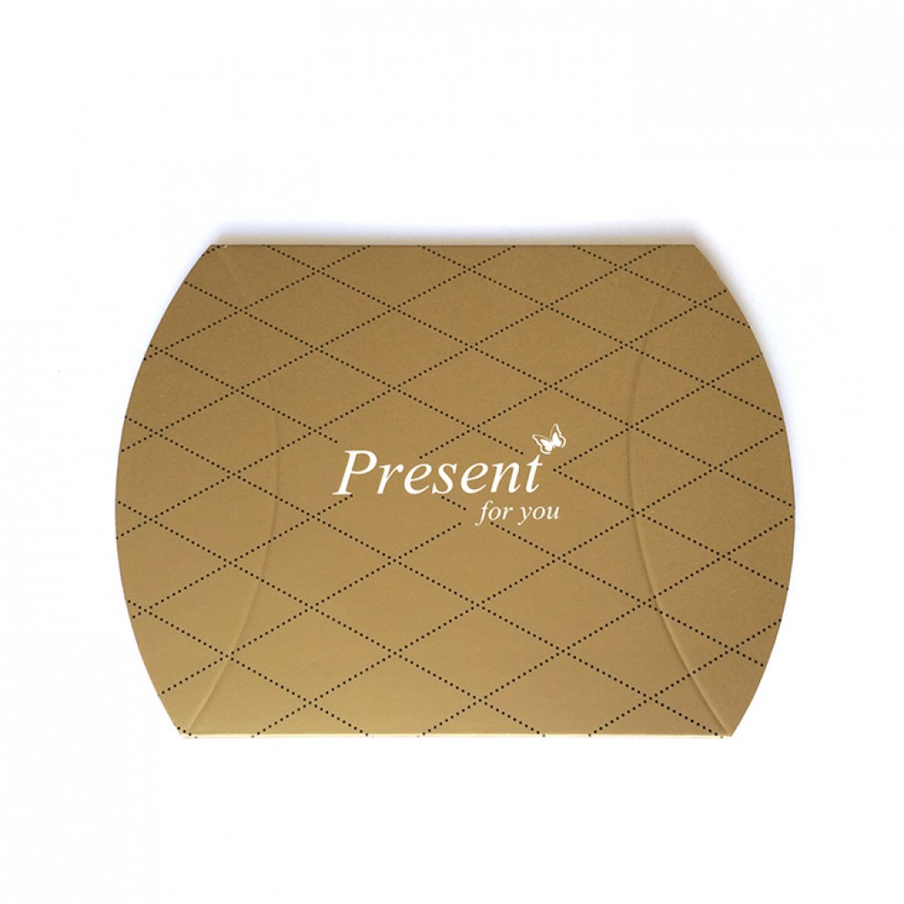 Custom Packaging Printed Foldable Recycled Rose Gold Paper Pillow Box