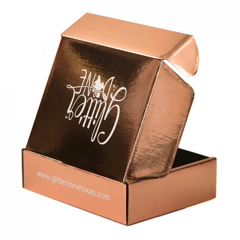 Custom Paper Rose Gold Metalized Boxes Packaging Metallic Box