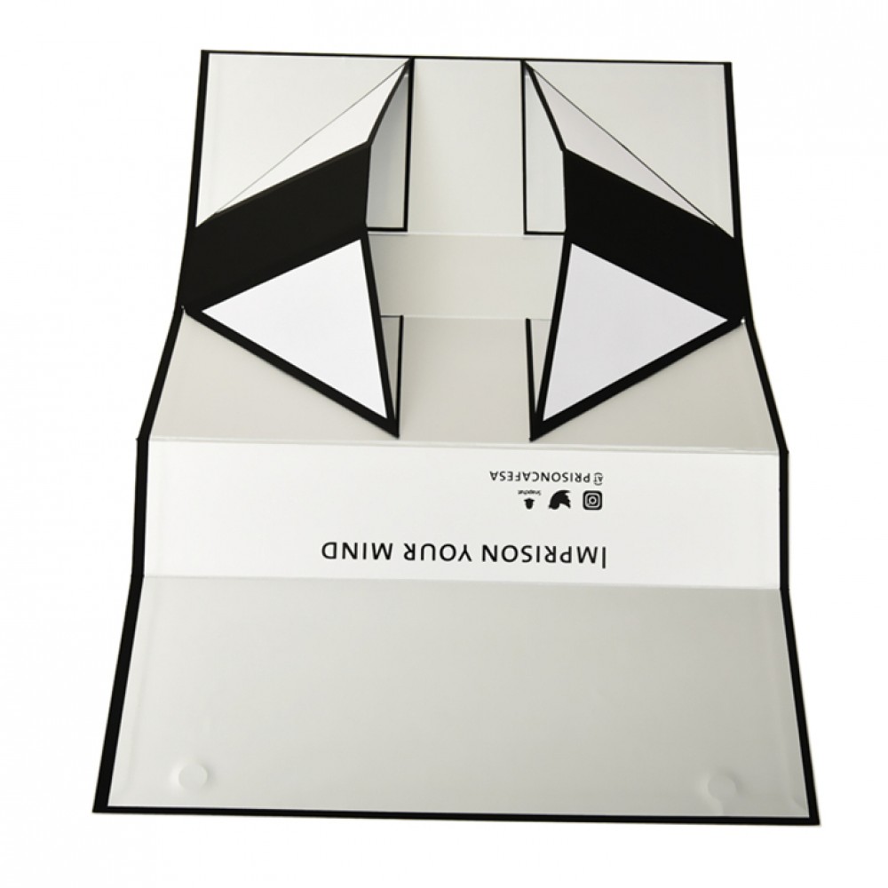 Custom Black Collapsible Folding Foldable Box Silver Luxury Gift Box Packaging
