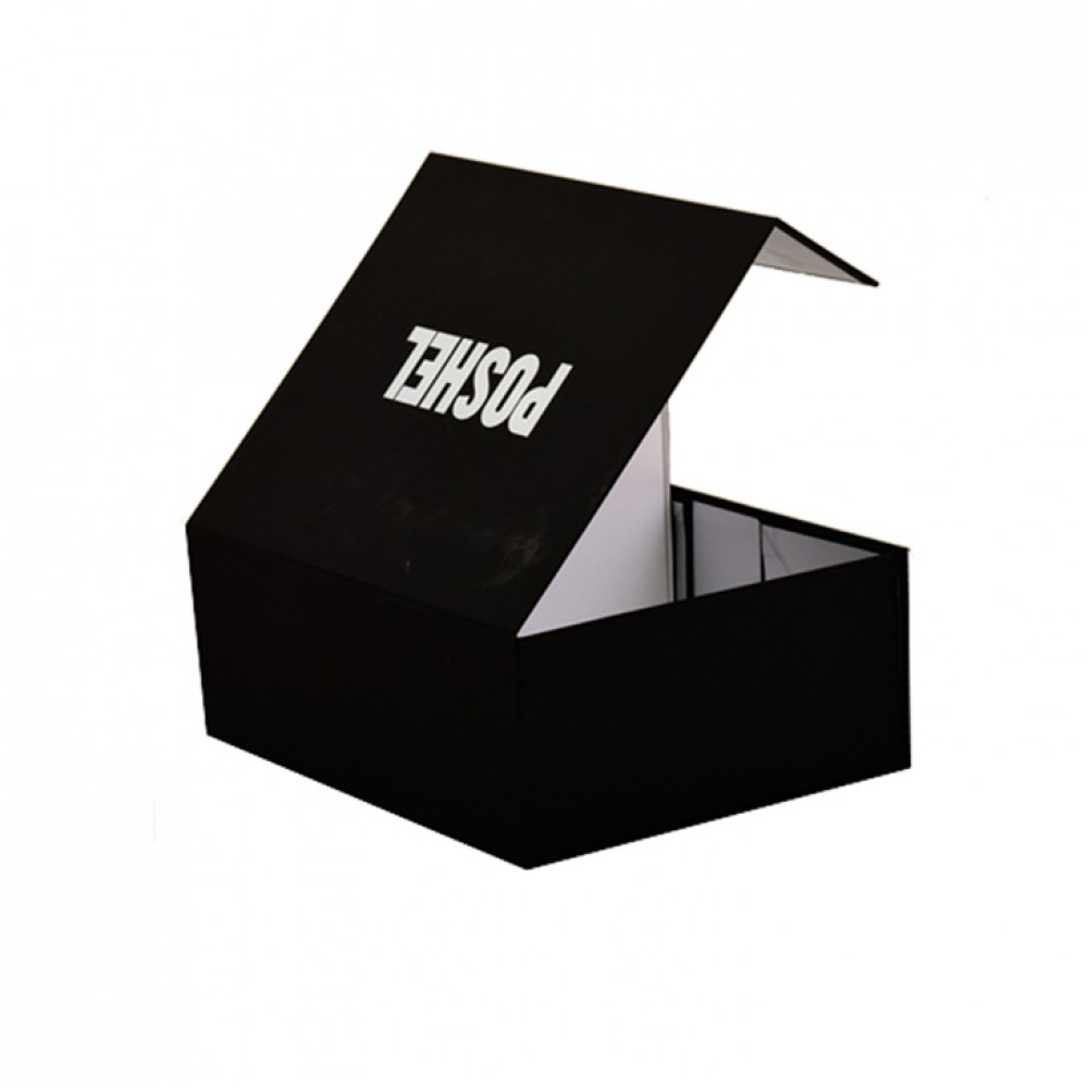 Коробка шляпной коробки плоского пакета магнитная квадратная упаковывая/коробка бейсбольной кепки упаковывая в черноте Матт