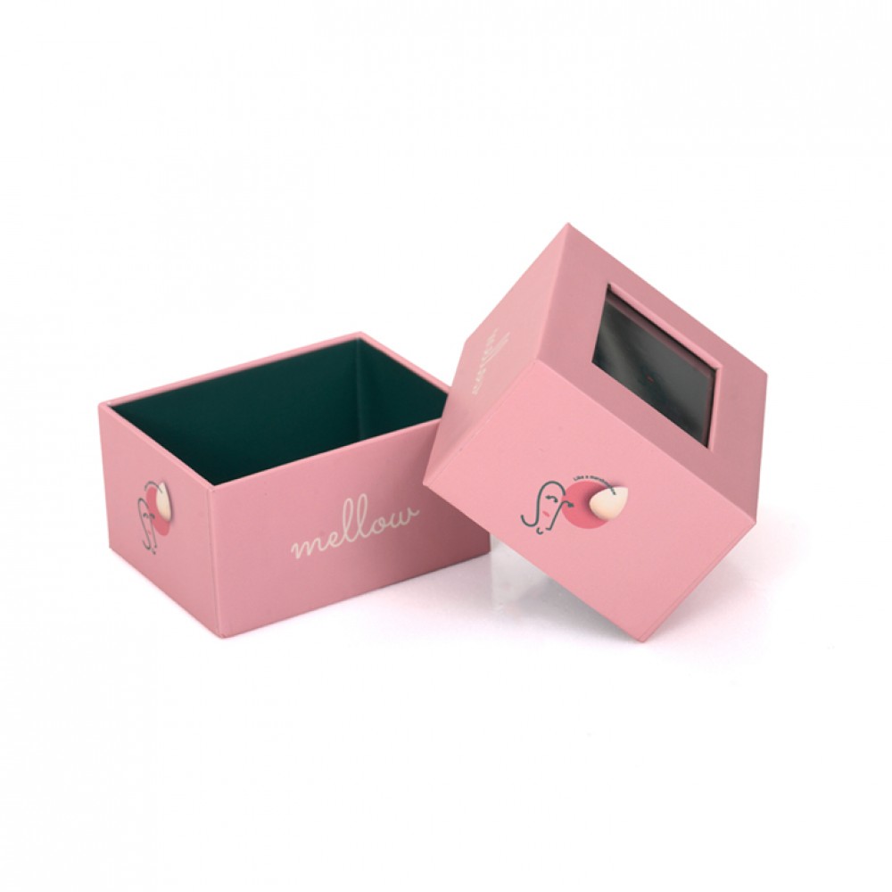 Custom PVC Window Pink Small Gift Box