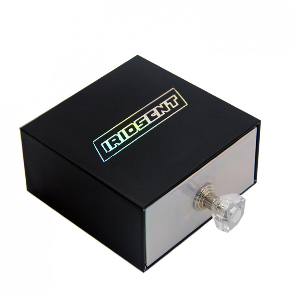 Custom Luxury Holographic Paper Wedding Ring Packaging Jewellery Gift Box Velvet Ring Boxes