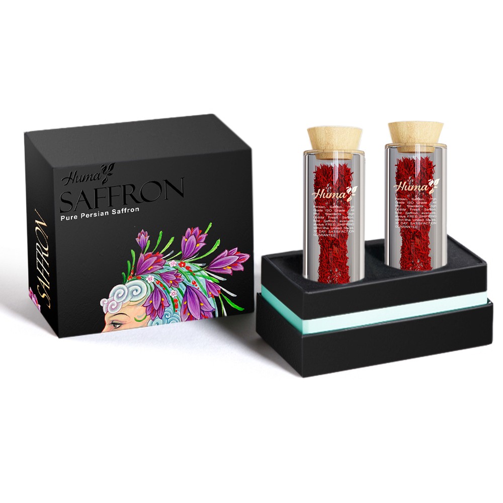 Custom Luxury Saffron Jar Packing Box Saffron Bottle Packaging Box For Super Negin Saffron