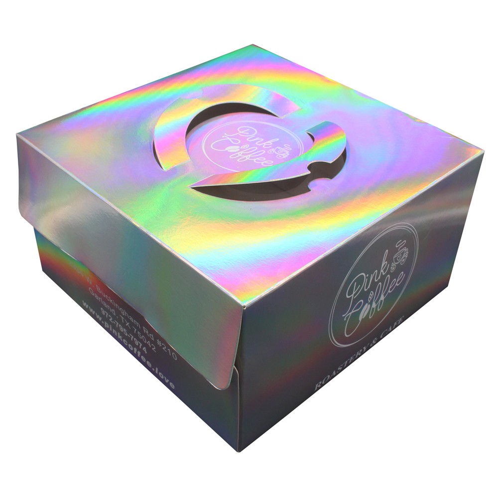 Индивидуальная оптовая бумажная подарочная коробка, голографическая коробка для торта