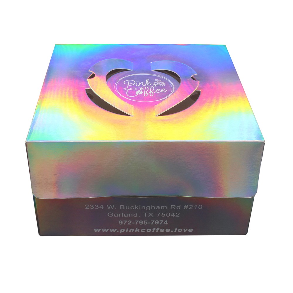 Индивидуальная оптовая бумажная подарочная коробка, голографическая коробка для торта