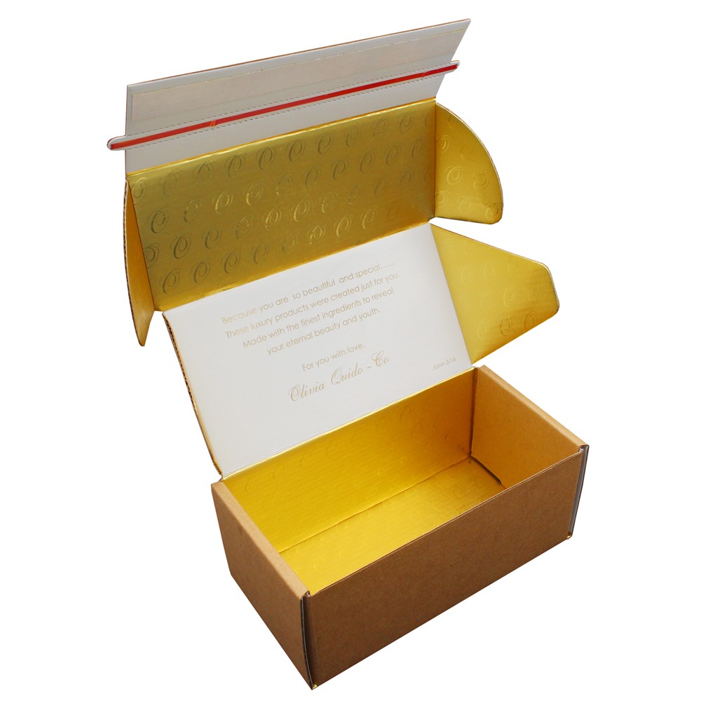 Custom Logo Corrugated Tear Off Mailers Selfadhesive Self Adhesive Peel Off Strips Mailing Shipping Box