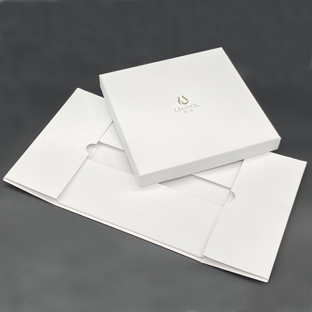 Custom logo folding cardboard gift packaging boxes with cover lid