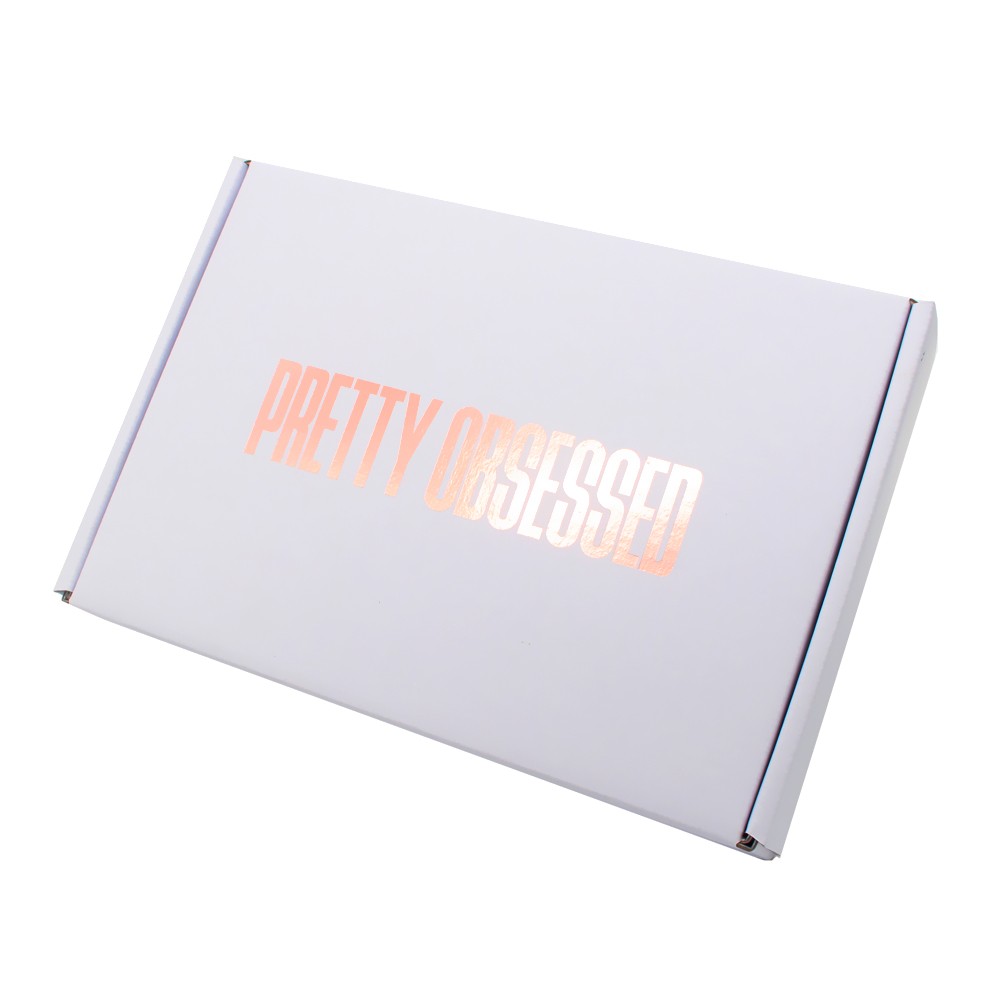 White corrugated paper holographic mailer shipping box