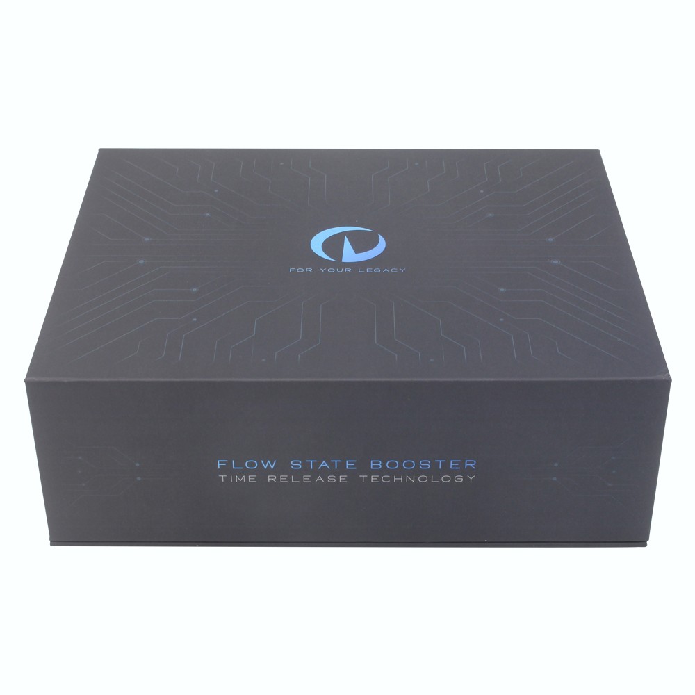 Cardboard magnetic black credit card packaging box with insert