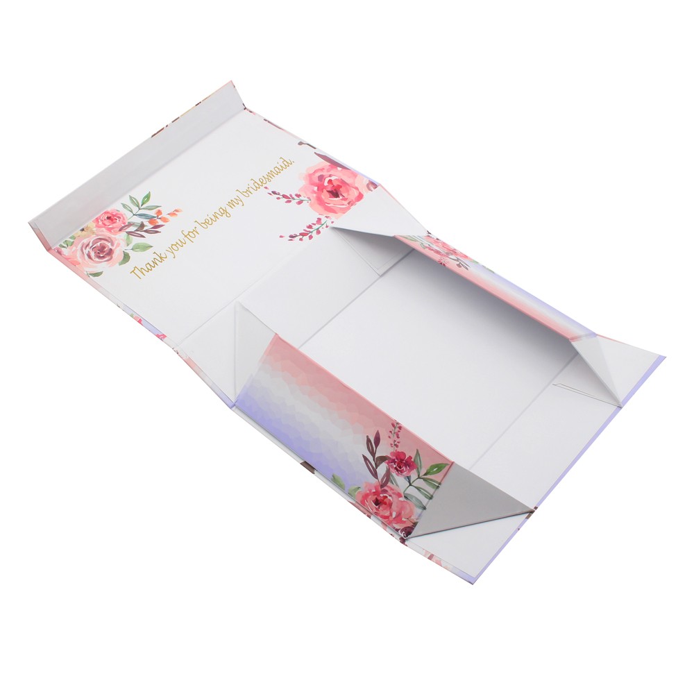 Картонно-бумажная магнитная свадебная подарочная коробка с лентой