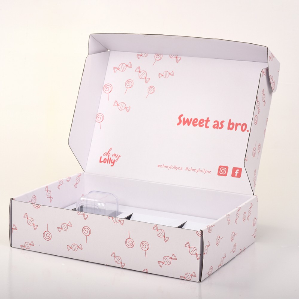 Изготовленные на заказ коробки для конфет из гофрированной бумаги, подарочная упаковочная коробка для леденцов со вставкой