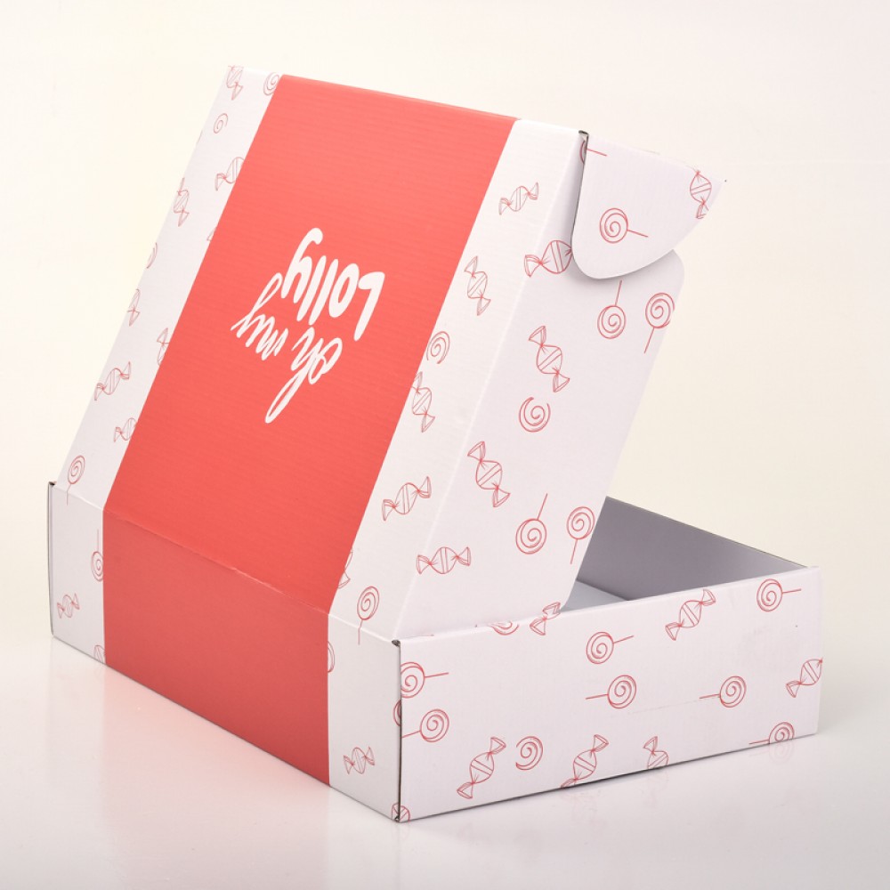 Custom corrugated paper candies set boxes lollipop gift packaging box with insert