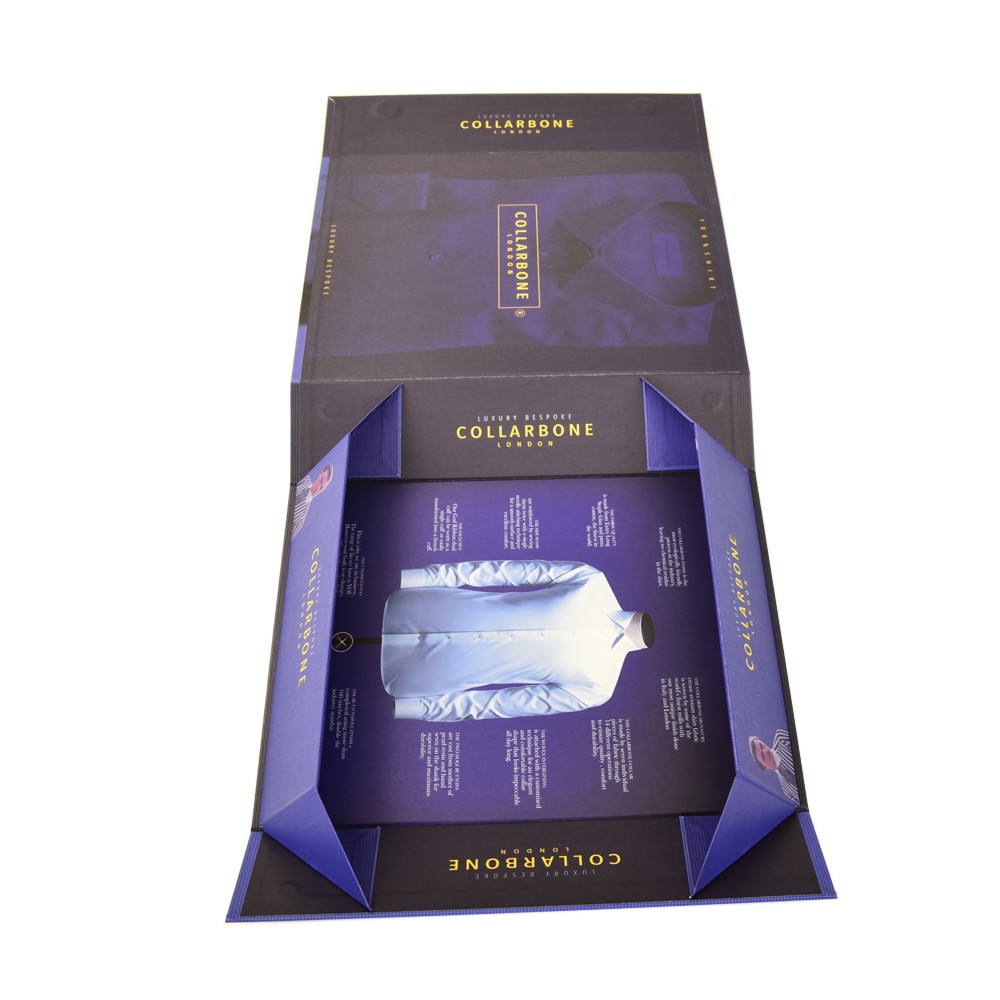 Cardboard magnetic foldable t-shirt boxes men's gift shirt packaging box