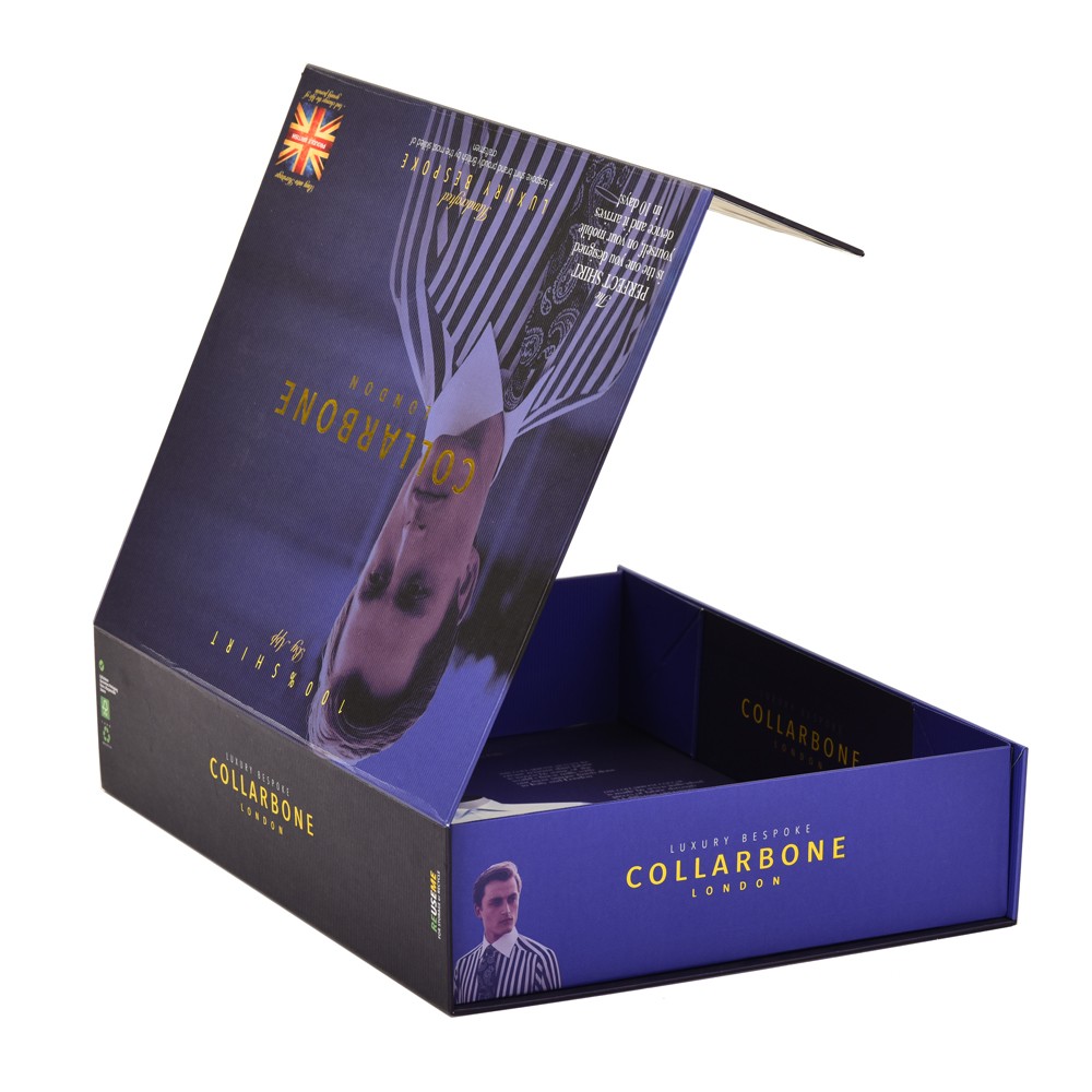Cardboard magnetic foldable t-shirt boxes men's gift shirt packaging box