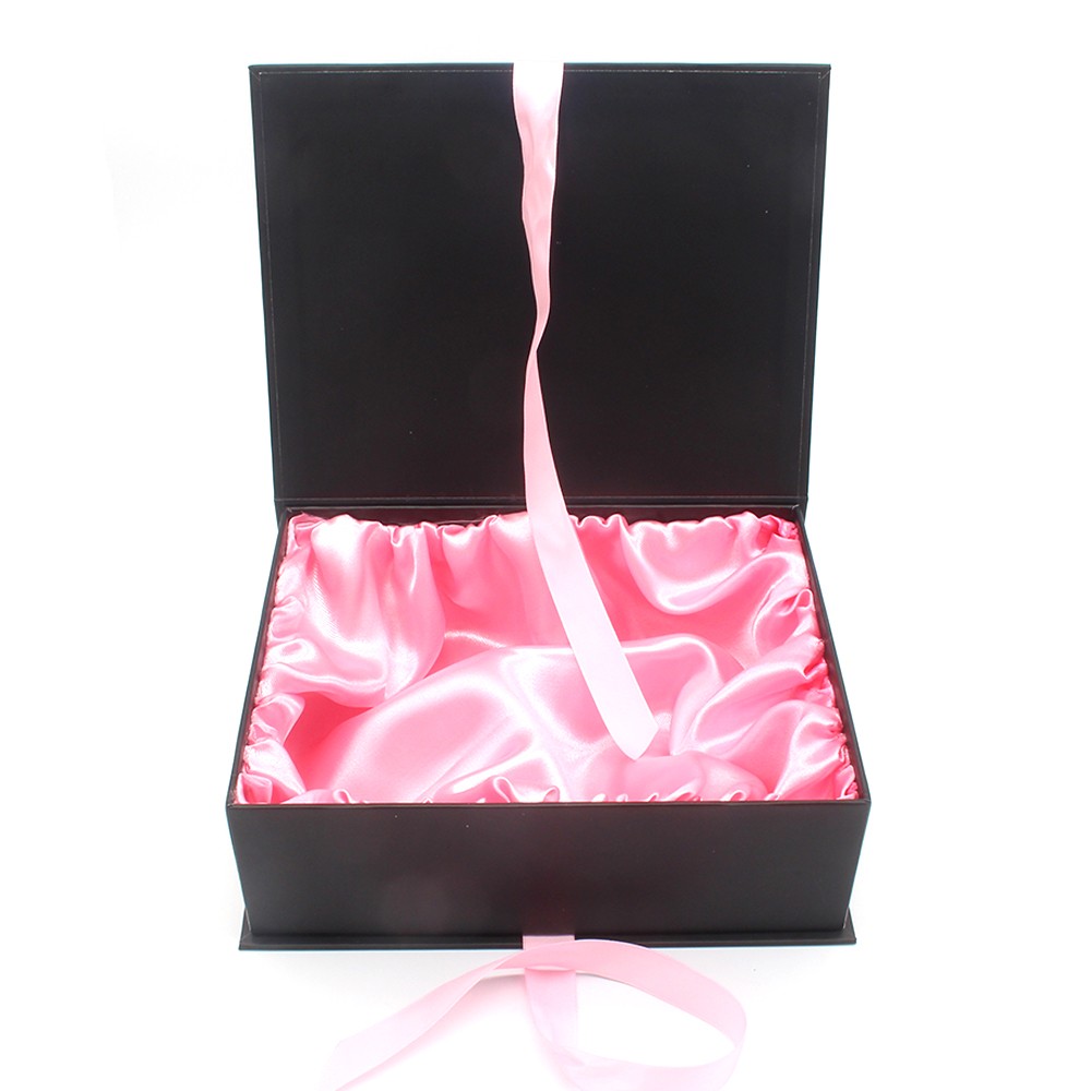 Cardboard Magnetic Hair Weave Packaging Box With Ribbon