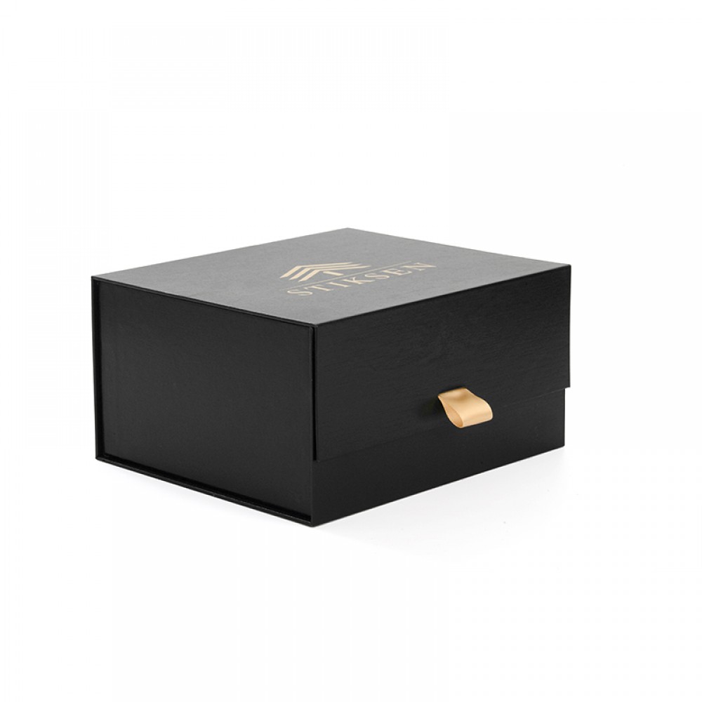 Картонная черная бумажная магнитная упаковочная коробка с крышкой для шляпы