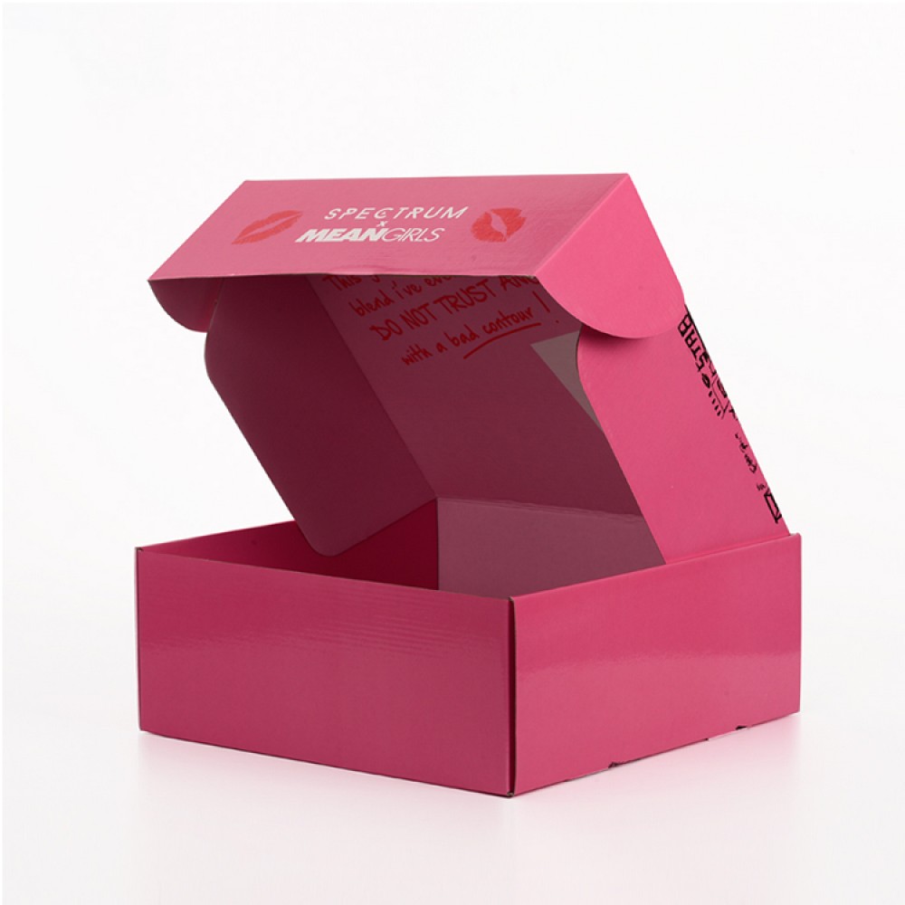 Розовая почтовая коробка для подписки из гофрированного картона на заказ
