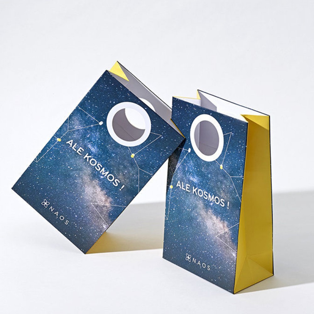 Custom creative die cut handle promotion paper gift bags