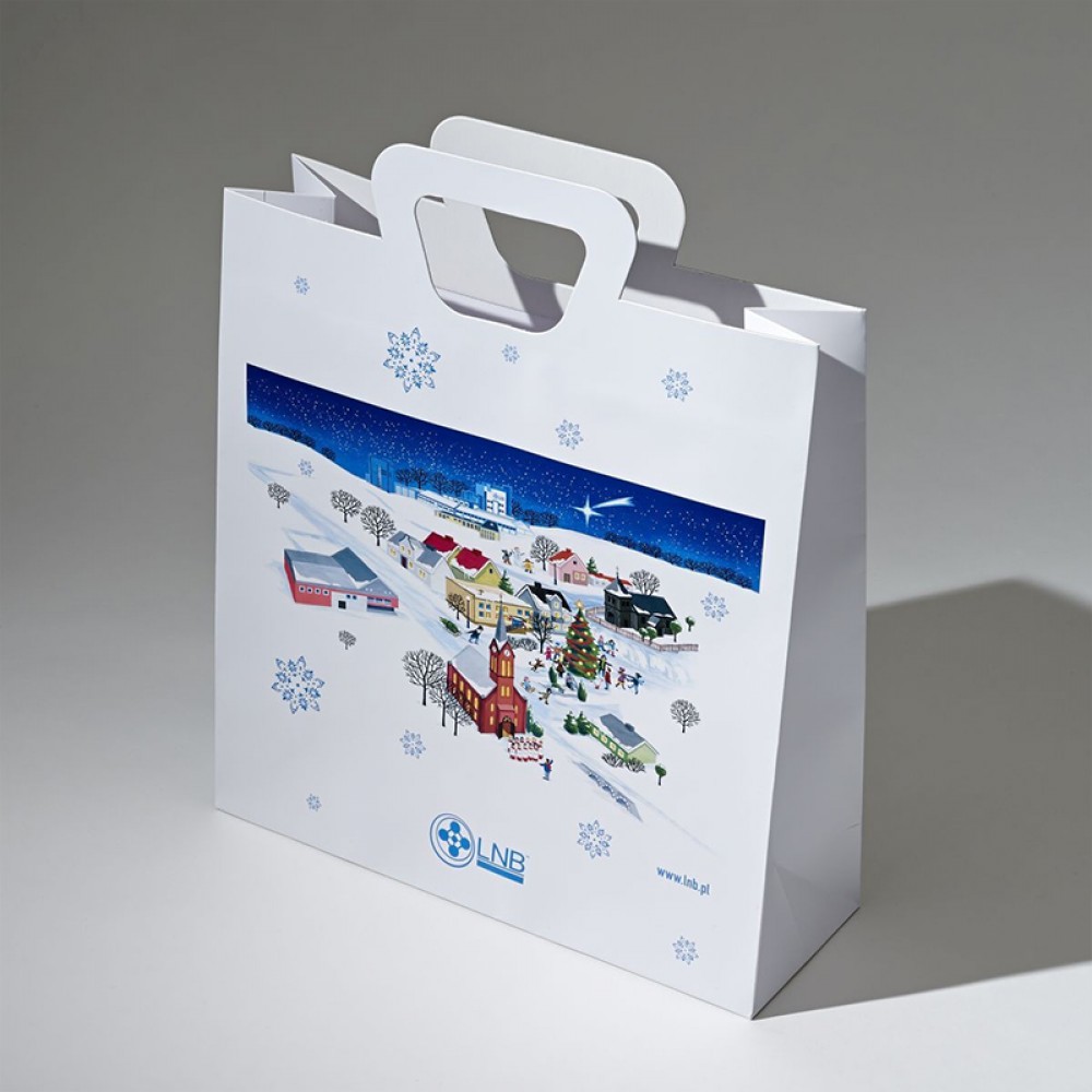 Custom creative die cut handle promotion paper gift bags