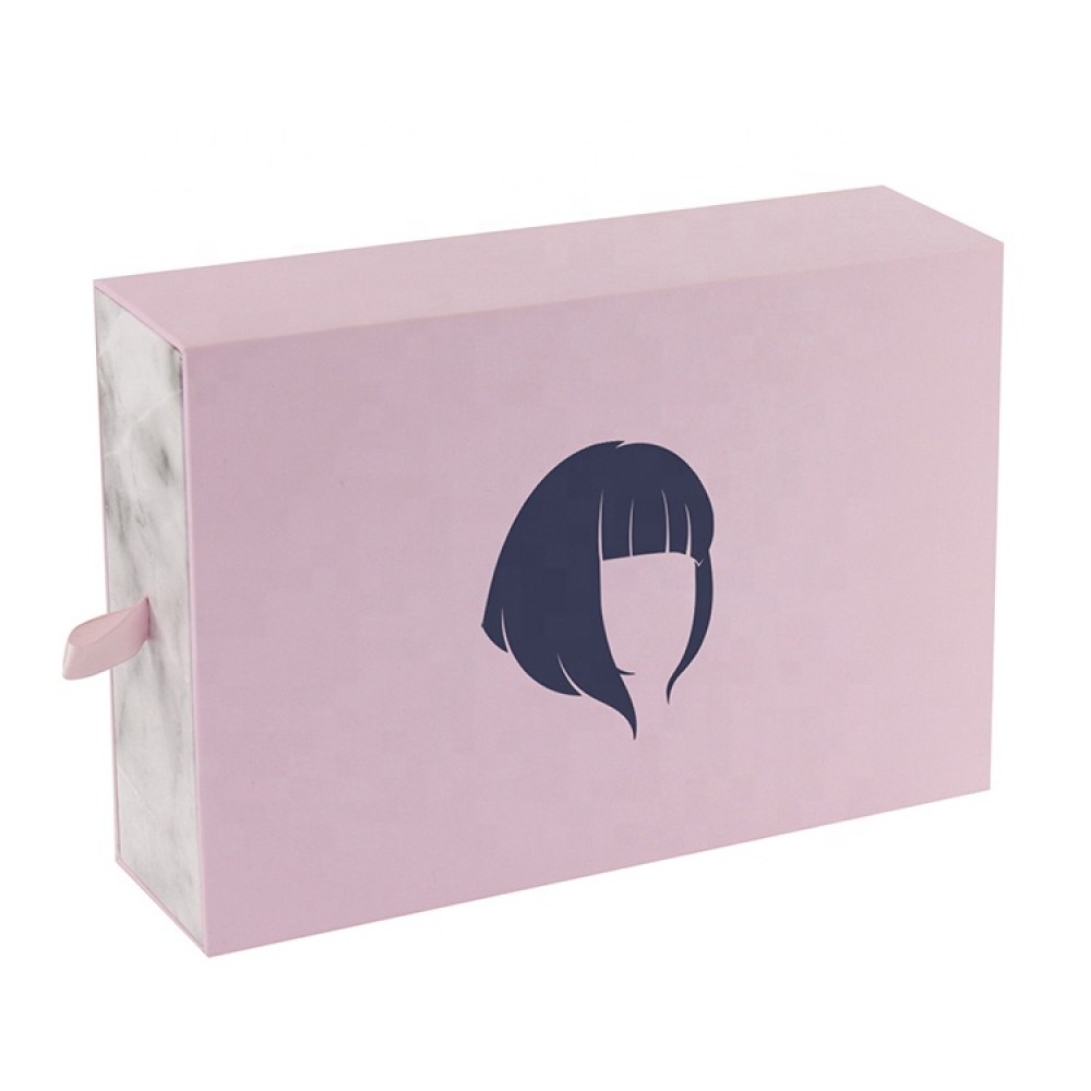 Мраморные коробки для париков с индивидуальным логотипом, бумажная упаковка для волос