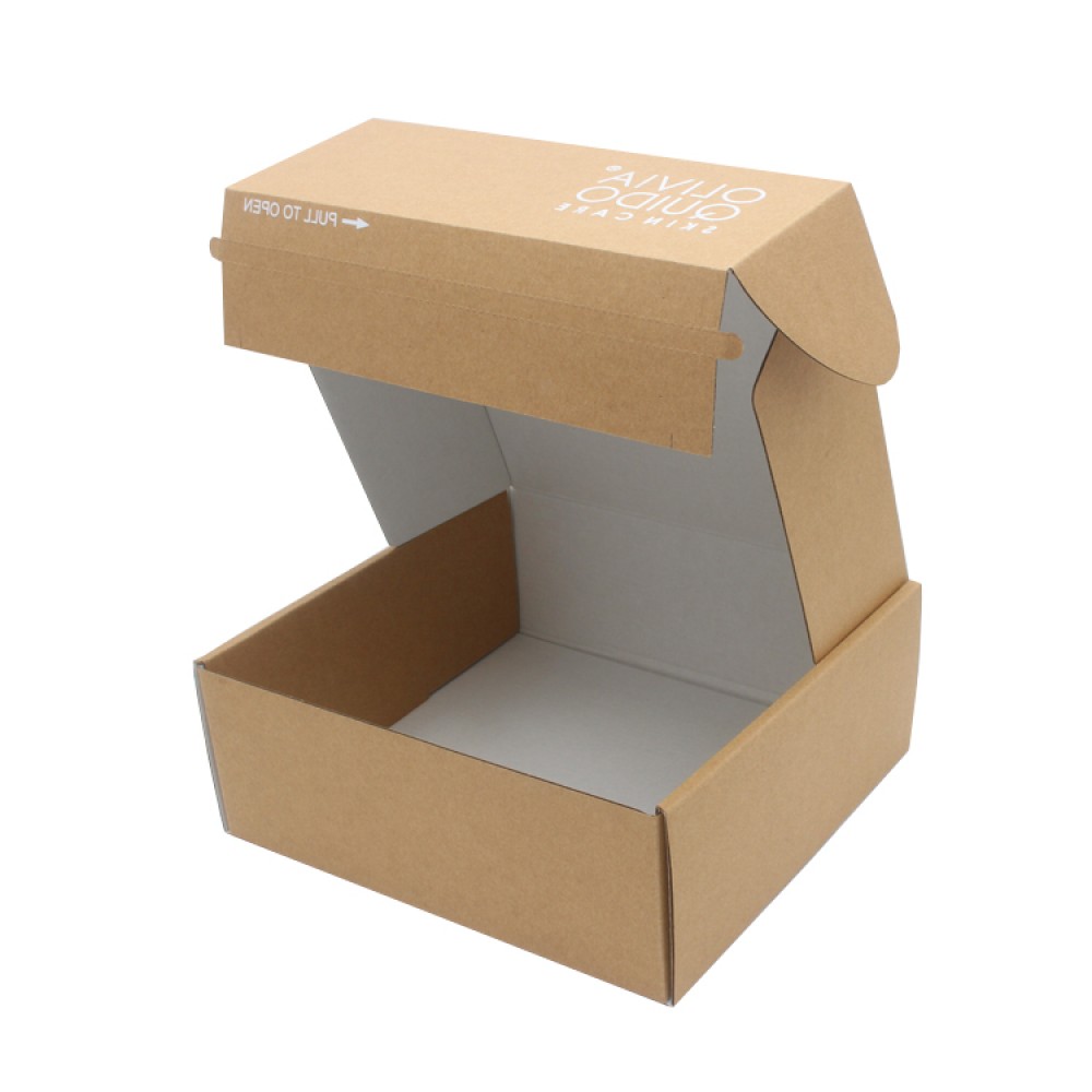 Kraft mailer box with tear off strip