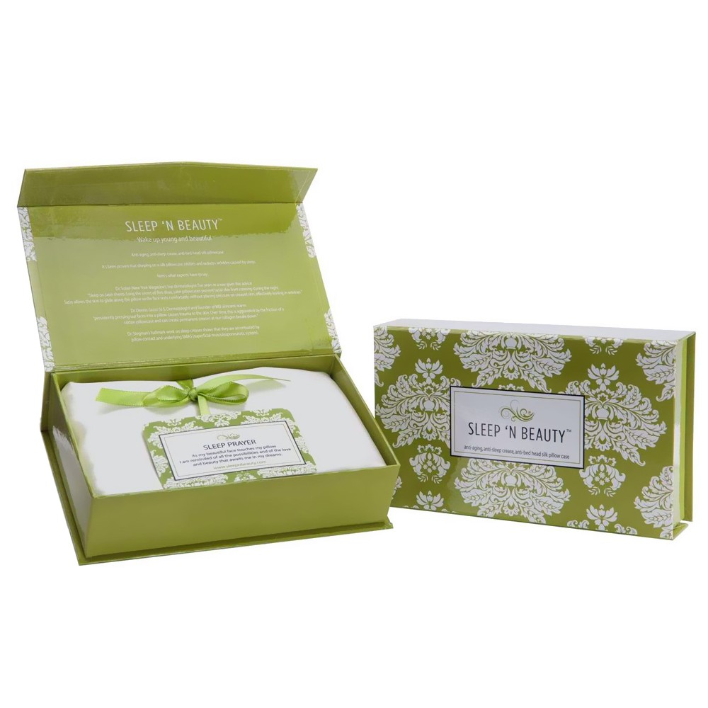 Custom luxury paper boxes satin silk pillowcases gift box packaging