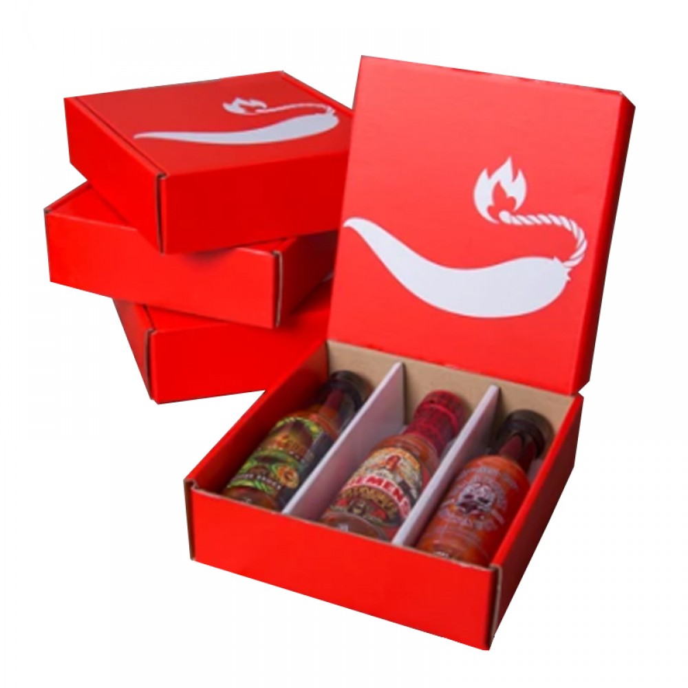 Wellpappe-Verpackungsbox für scharfe Soße