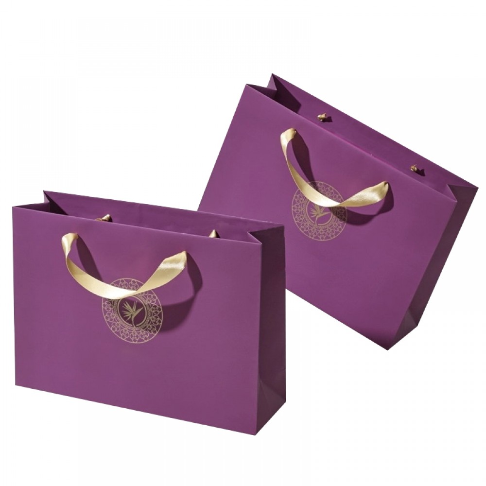 Shopping bag custom logo purple color