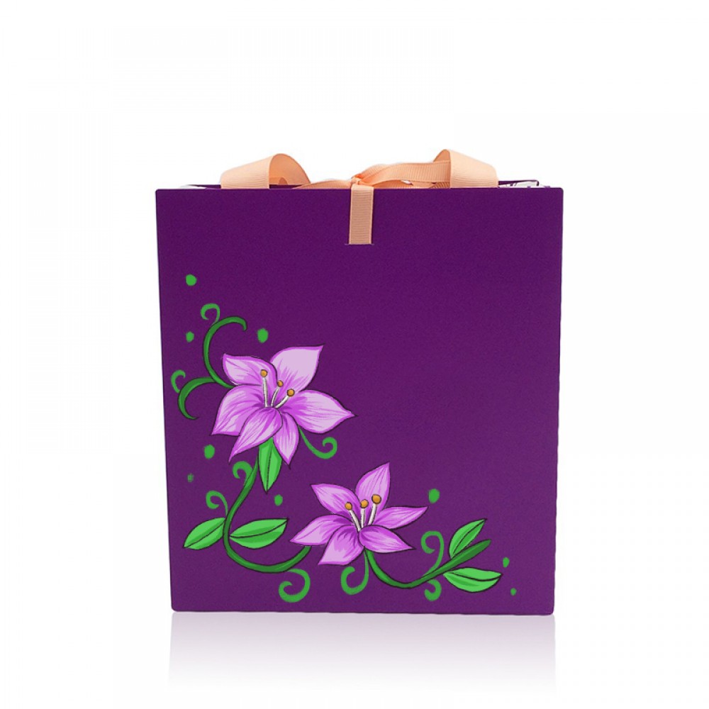 Shopping bag custom logo purple color