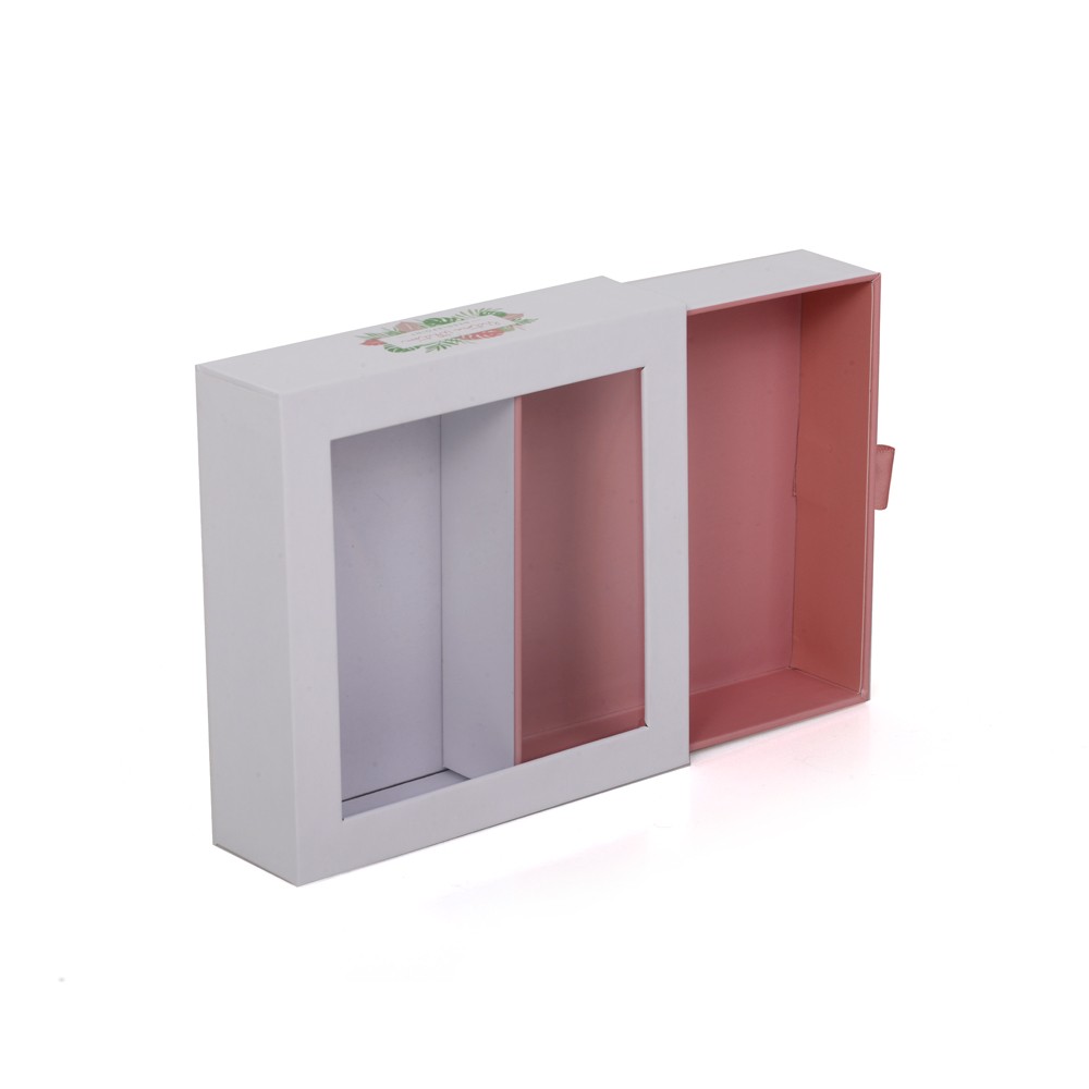Pink Drawer Sliding Gift Box With Clear Window